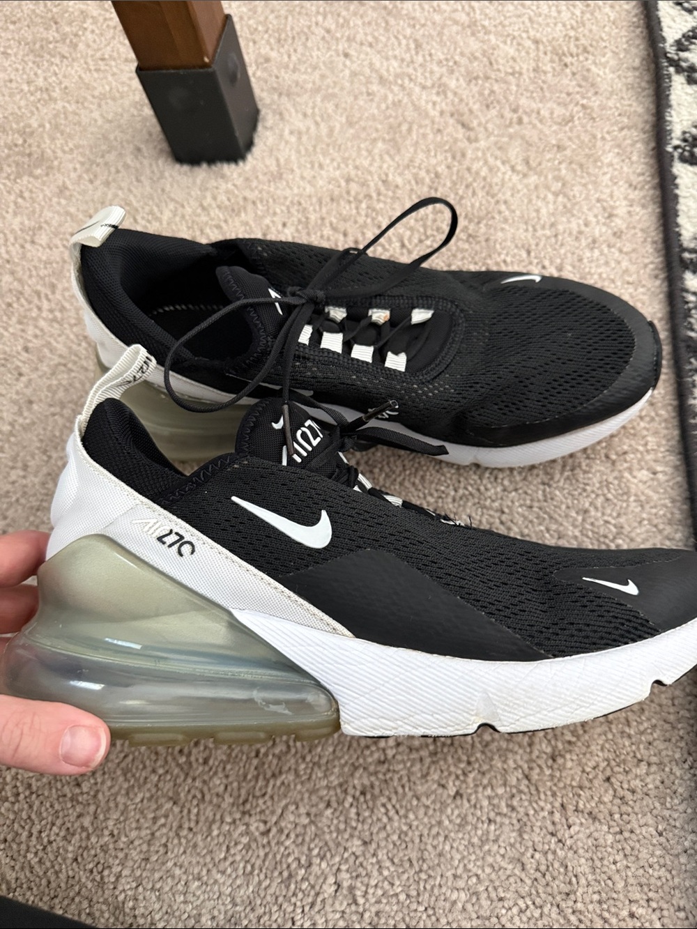 Nike Black & White Women’s Air Max 270 (gently used)